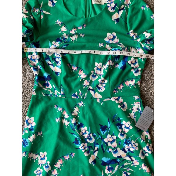 Eliza J Kelly Green Floral Dress - Size 14 - Picture 7 of 8